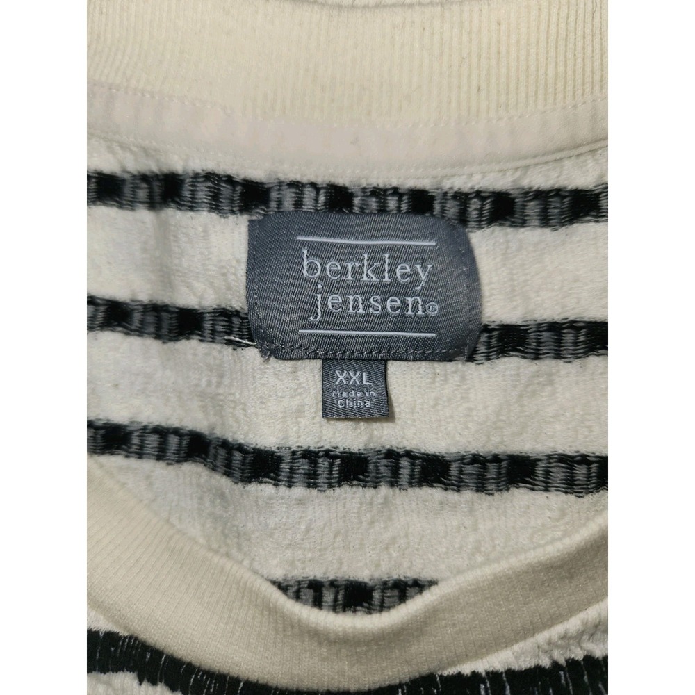 Berkley Jensen Striped Sweater Womens 2XL Crew Neck Textured Sweatshirt Style - Picture 3 of 4